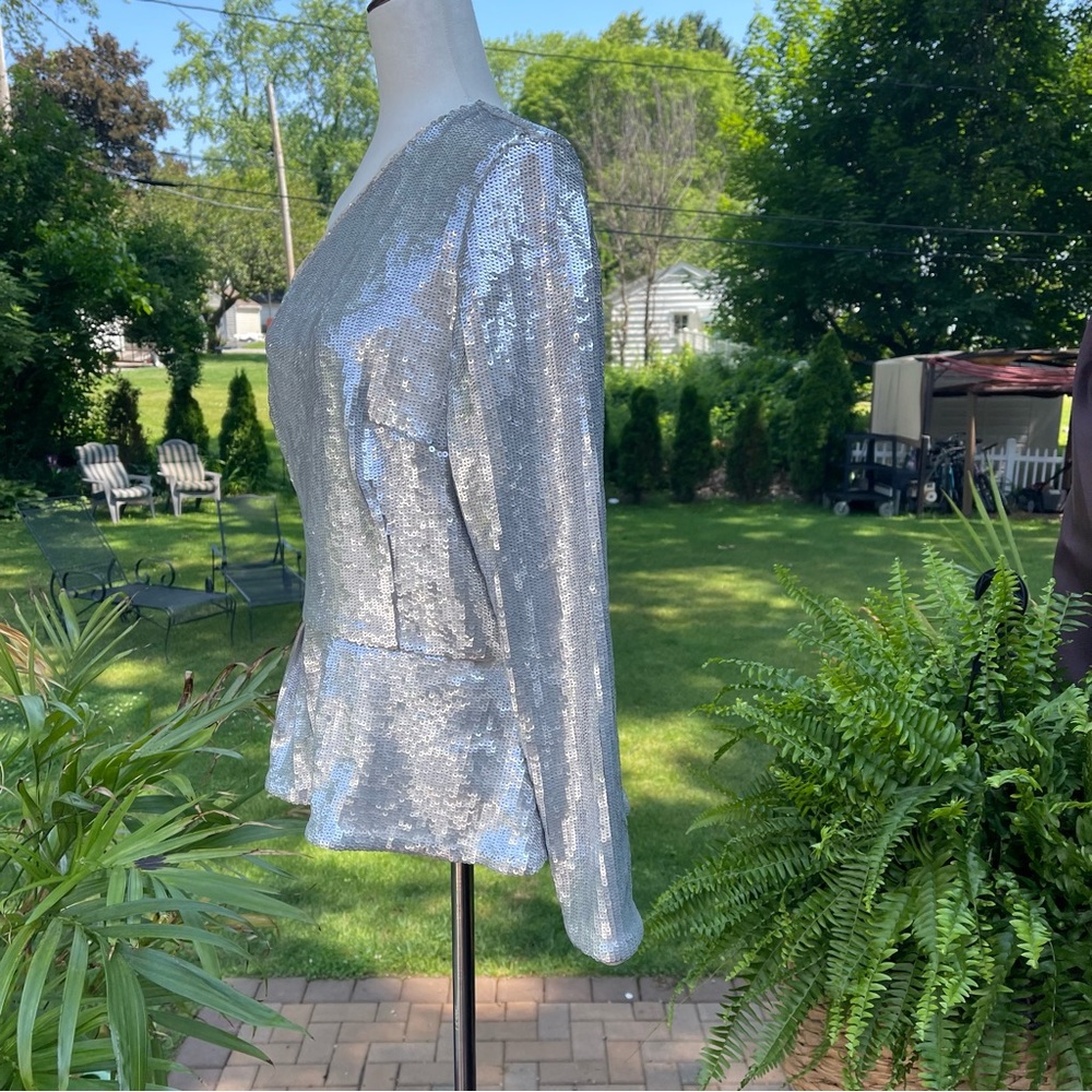 Sequin Off the Shoulder Peplum Top Size L  Inc international
